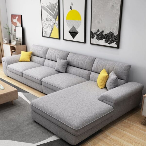 Modern Grey L-Shaped Sofa