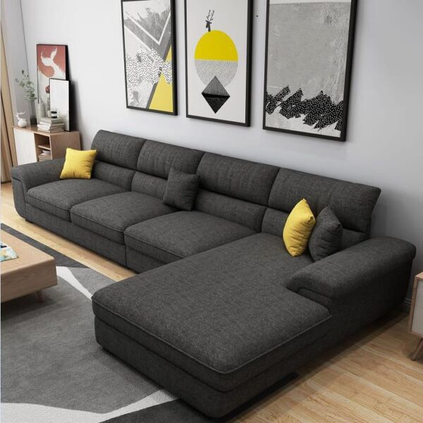 Modern Grey L-Shaped Sofa